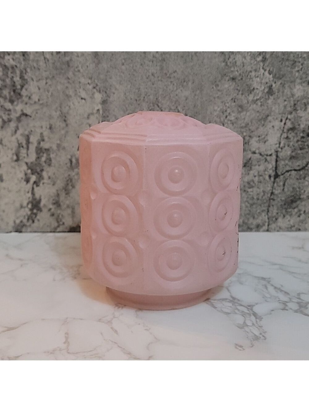 Vintage 9 Sided Pink Glass 5-1/2" Ceiling Light Fixture Lamp Shade Globe
